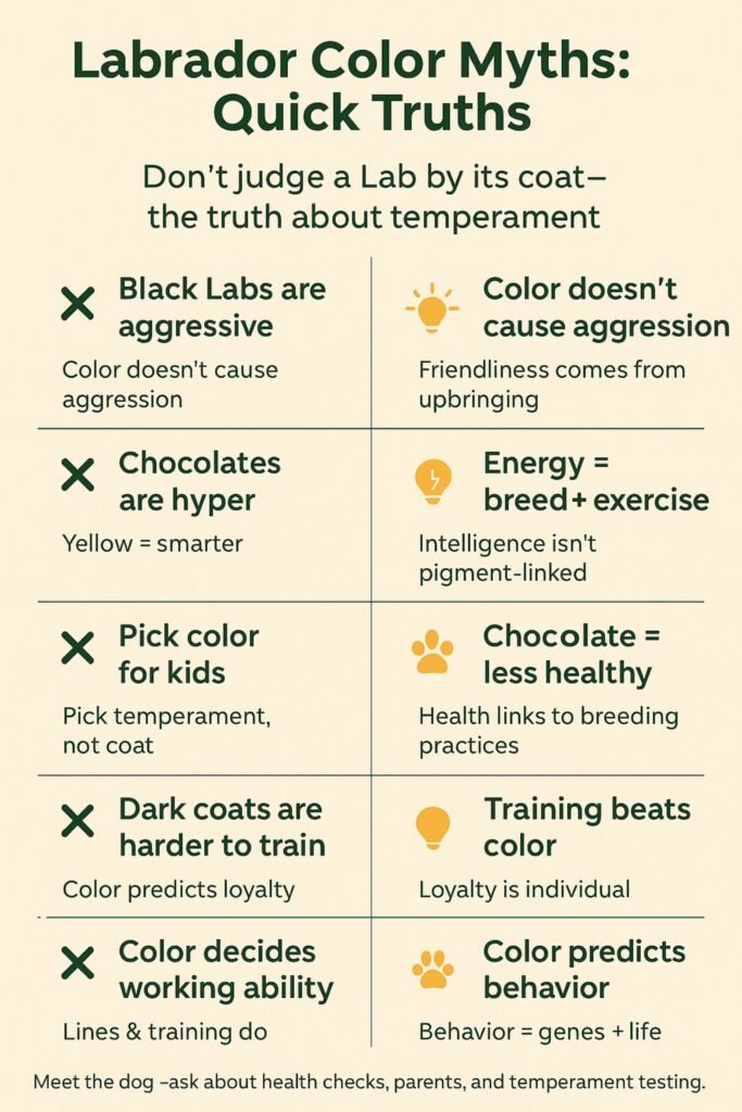 Common temperament myths associated with Labrador colors